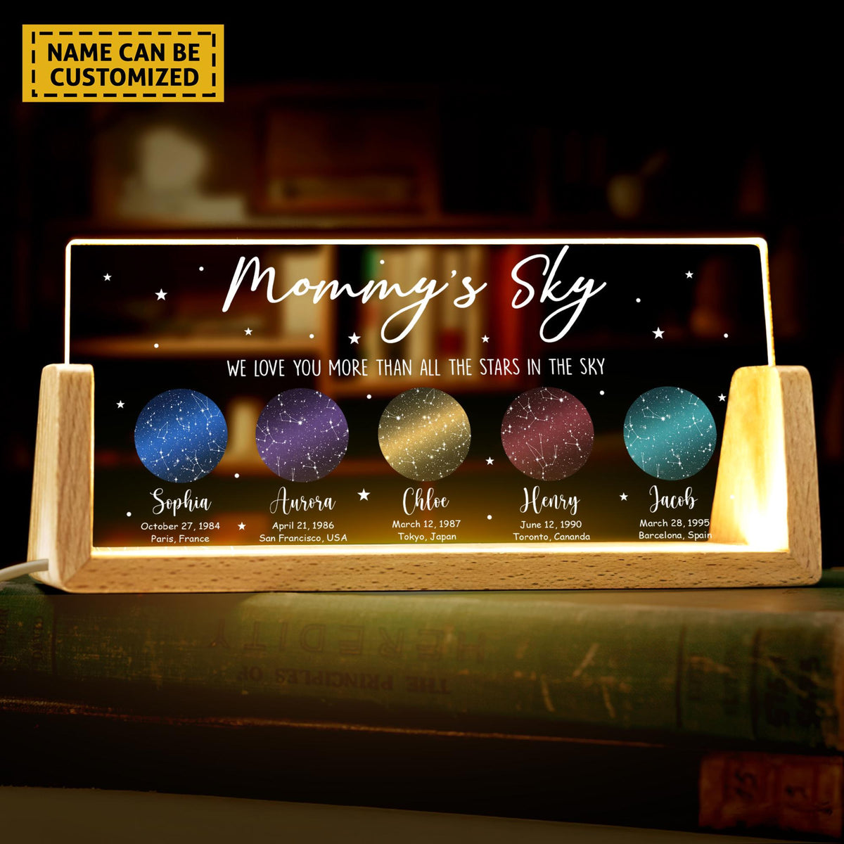 Personalized Star Map by Date Gift, Personalized Gifts for Mom, Constellation Map, Custom Star Map Night light, Mother's Day Gift, Gift For Mom