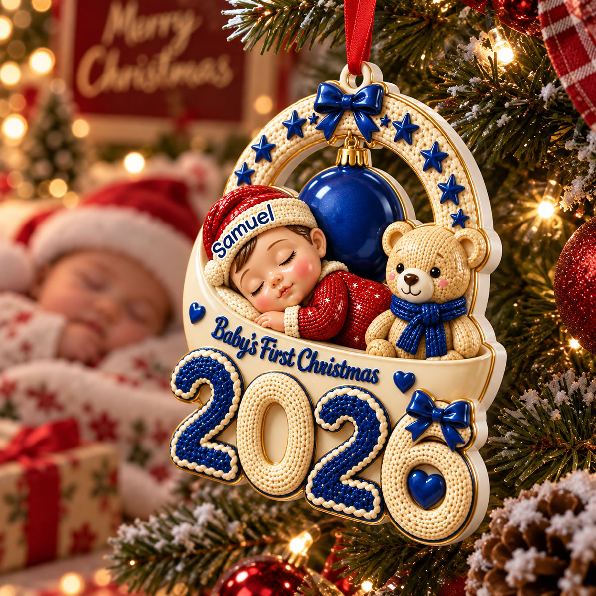 Baby’s First Christmas Eagle Ornament  - Real 3D Raised Ornament