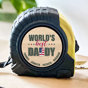 World's Best Dad - Personalized Tape Measure - Father's Day, Birthday Gift For Dad