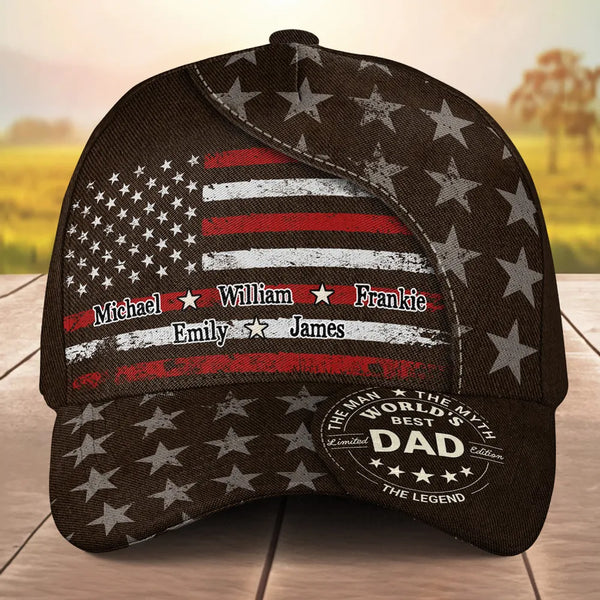 Shenbors 'The Grillfather' Embroidered Baseball Cap - Washed Black Dad Hat, Adjustable - View #4