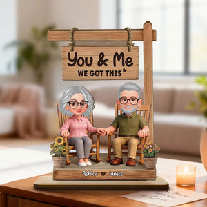 You & Me We Got This 3D Effect Couple - Personalized Wooden Plaque - Anniversary, Valentine's Day Gift For Couple