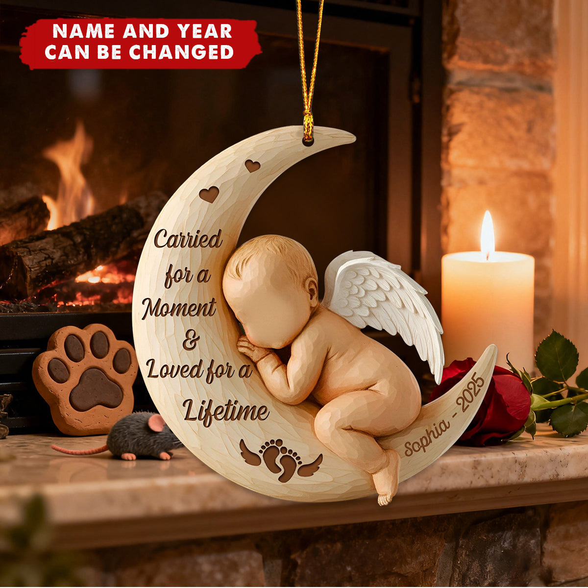 Christmas Baby Memorial - Personalized Acrylic Ornament - Miscarriage Gift, Baby Loss, Sympathy Gift