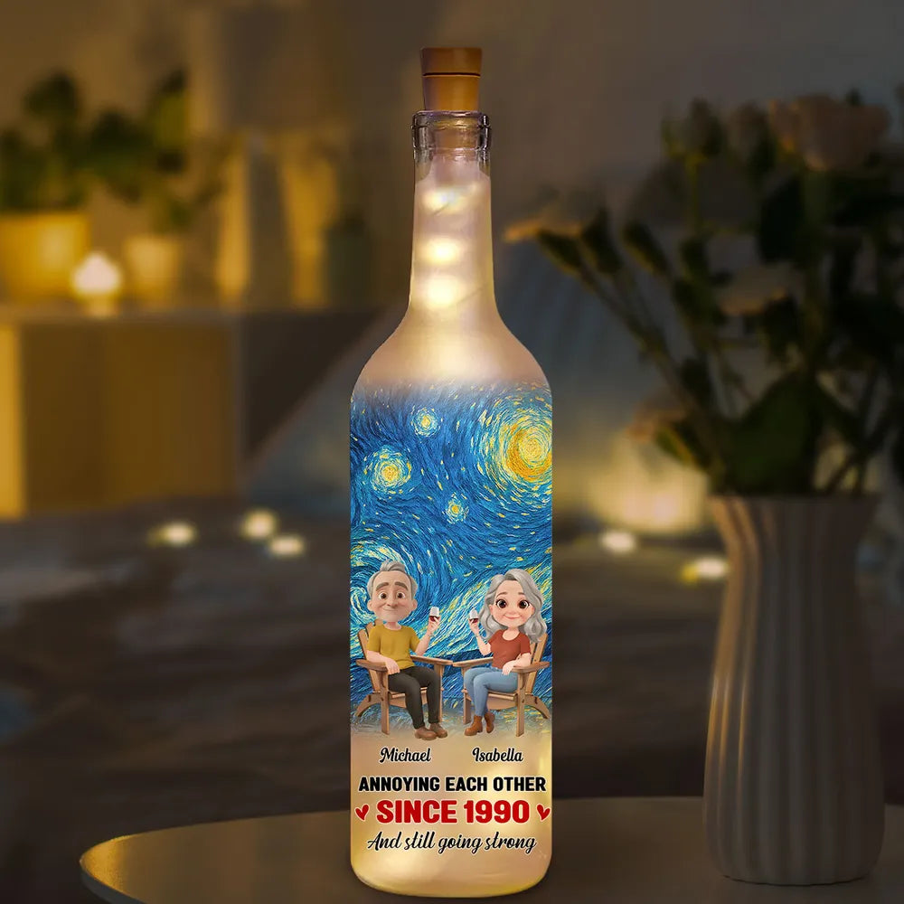 Annoying Each Other For Years And Still Going Strong - Personalized Bottle Lamp - Valentine's Day Gift, Anniversary Gift For Couple