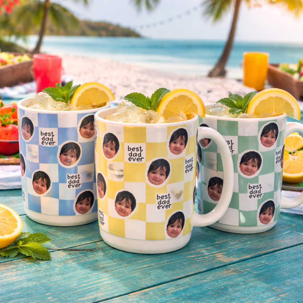 Best Dad Ever Custom Baby Photo Retro Mug, Personalized Father's Day Gift, First Time Daddy Appreciation, Dad's Birthday Present