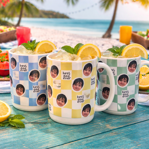 Best Dad Ever Custom Baby Photo Retro Mug, Personalized Father's Day Gift, First Time Daddy Appreciation, Dad's Birthday Present