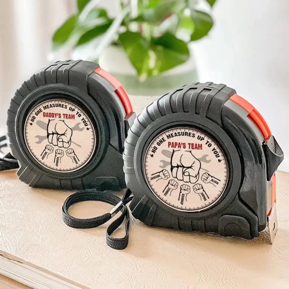 Dad & Kid Fist Bump - Personalized Tape Measure - Father's Day, Birthday Gift For Dad, Grandpa