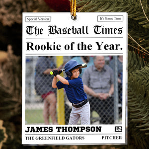 Rookie Of The Year Custom Kid's Photo - Personalized Acrylic Ornament - Christmas Gift, Birthday Gift For Kid, Family