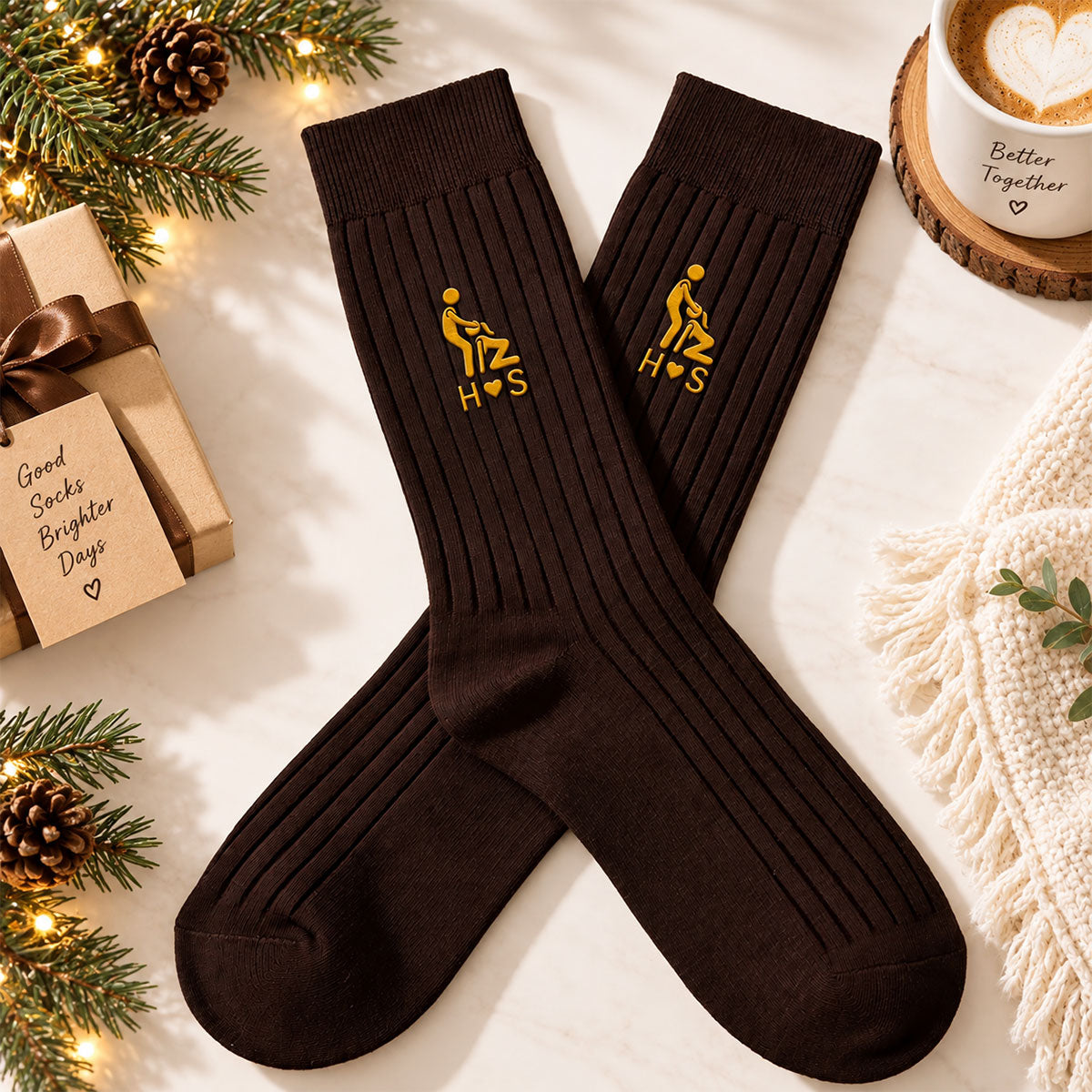 Funny Gifts For Husband Gifts For Men Custom Name Naughty Couple - Personalized Socks