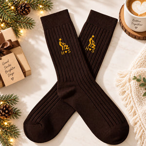 Funny Gifts For Husband Gifts For Men Custom Name Naughty Couple - Personalized Socks