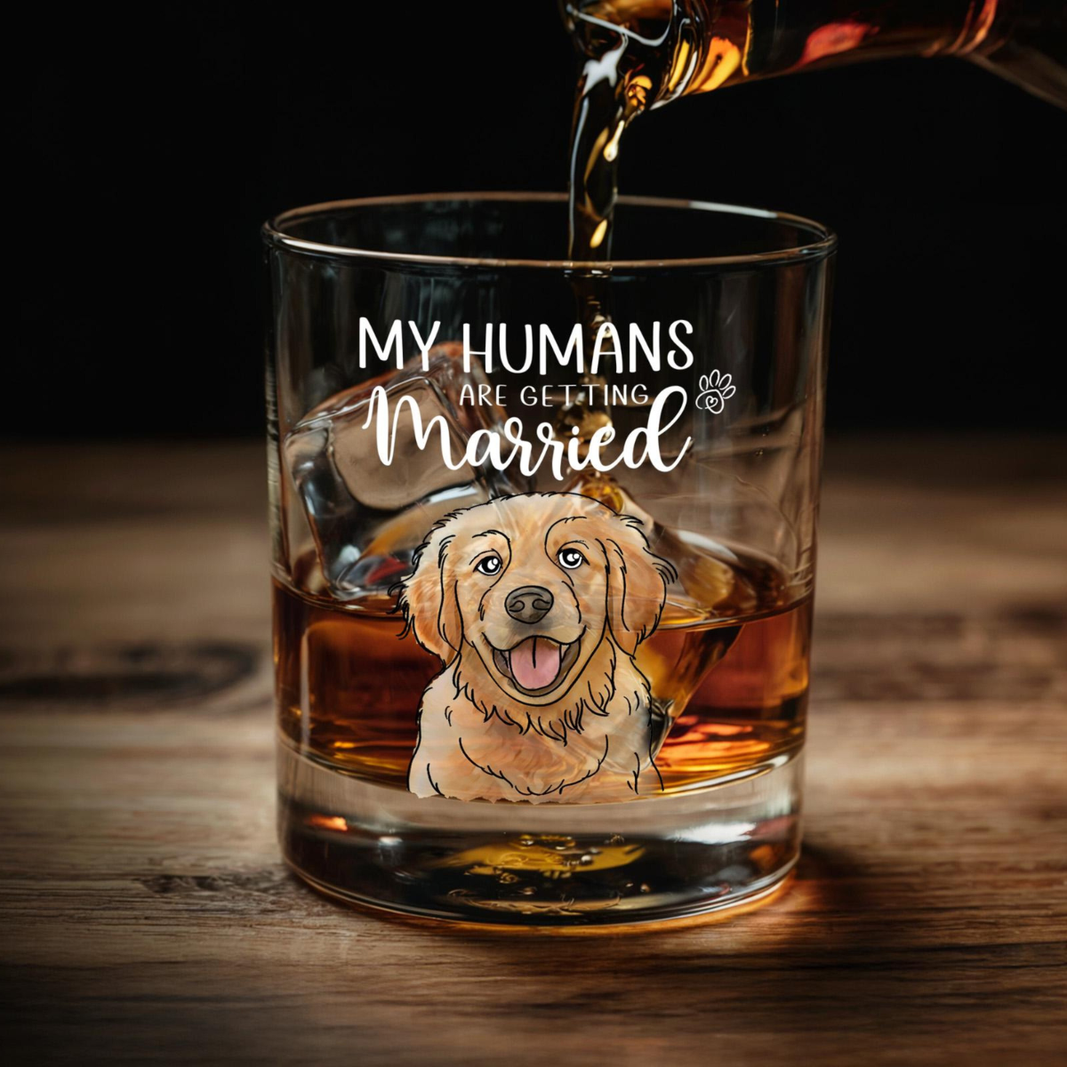 Custom Dog Engagement Gift, My Humans Are Getting Married Whiskey Glass, Pet Wedding Gift, Dog Engagement Gift, Dog Engagement Glass Gift