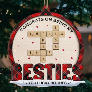 Congrats On Being My Sister - Personalized Shaped Ornament - Christmas Gift For Sisters, Besties