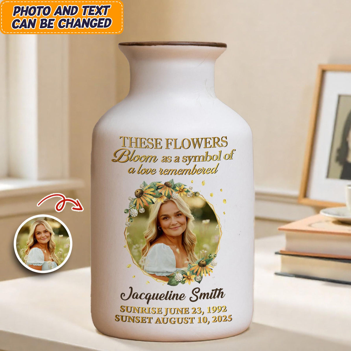 Siblings Different Flowers Vase, Personalized Ceramic Flower Vase, Custom Birth Flowers Family Gift, Sister Brother Keepsake