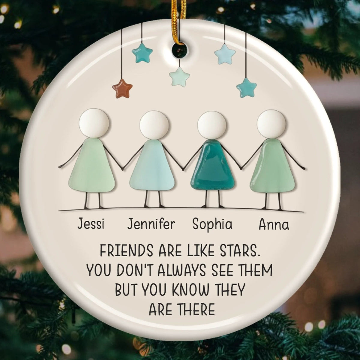 Friends Are Like Stars - Personalized Ornament - Christmas Gift For Friends, Besties