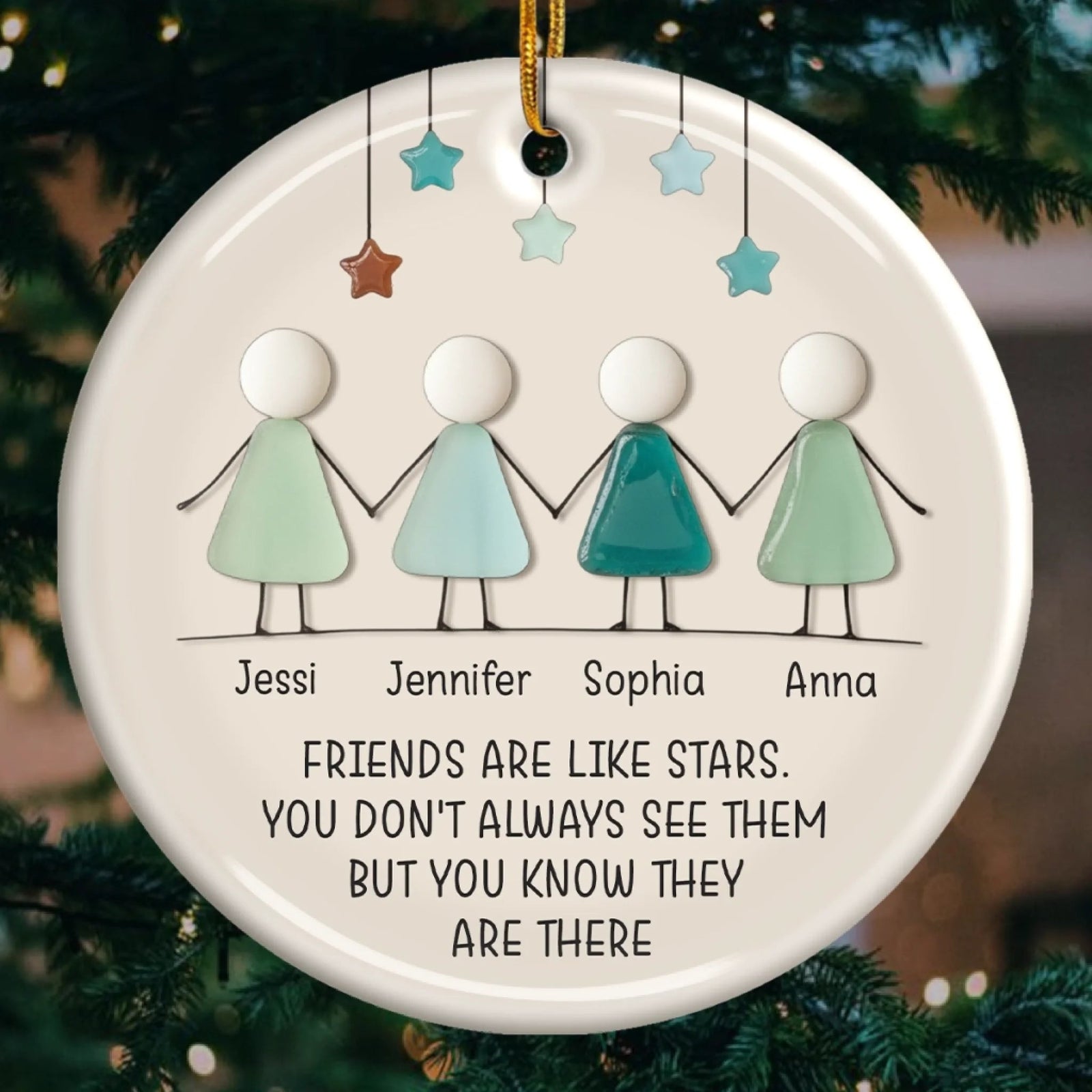 Friends Are Like Stars - Personalized Ornament - Christmas Gift For Friends, Besties