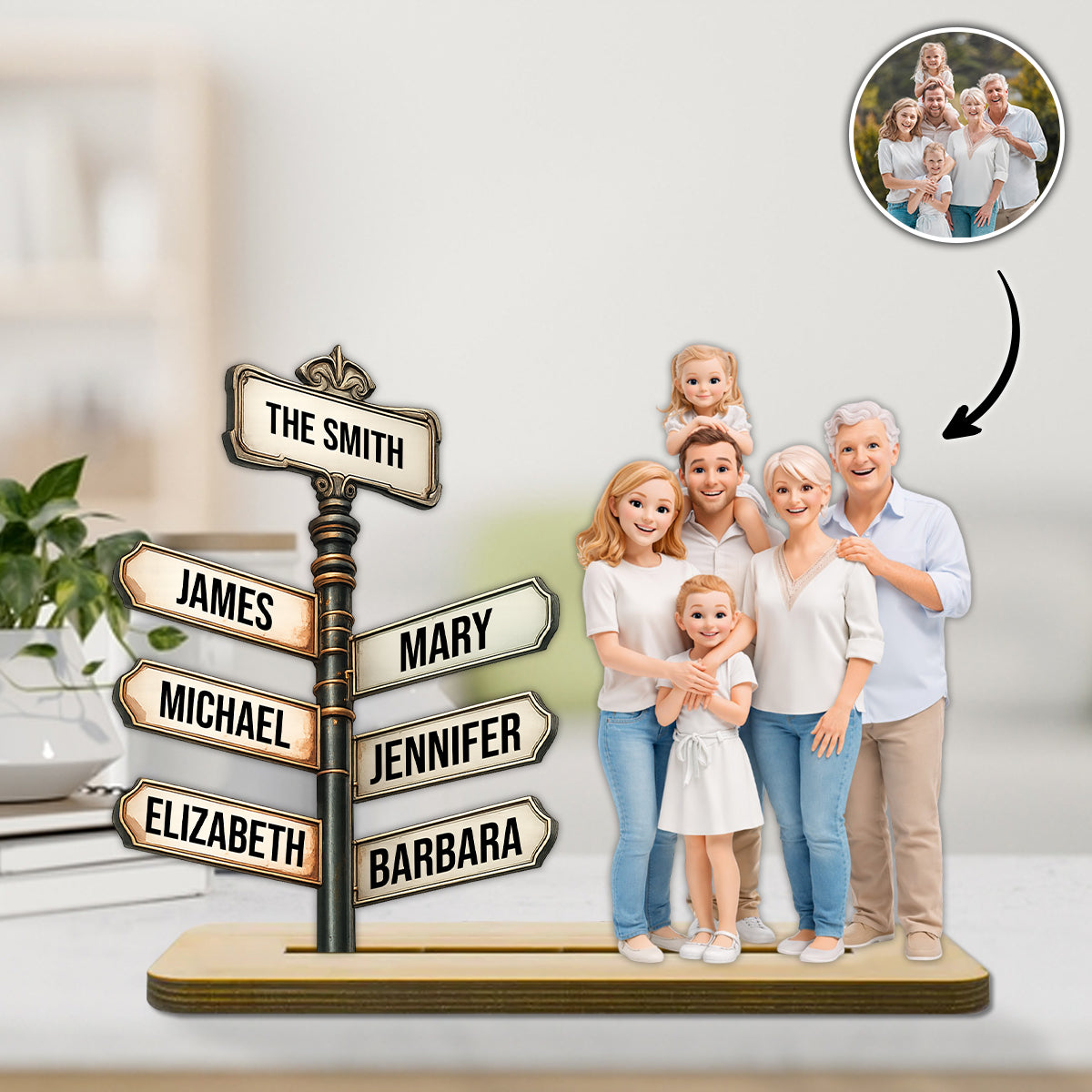 Customized Family Name Street Sign with 3D Characters - Wooden Plaque ...