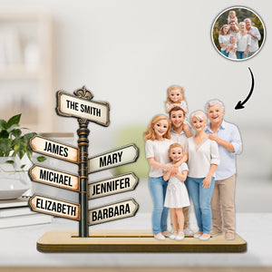 Customized Family Name Street Sign with 3D Characters - Wooden Plaque