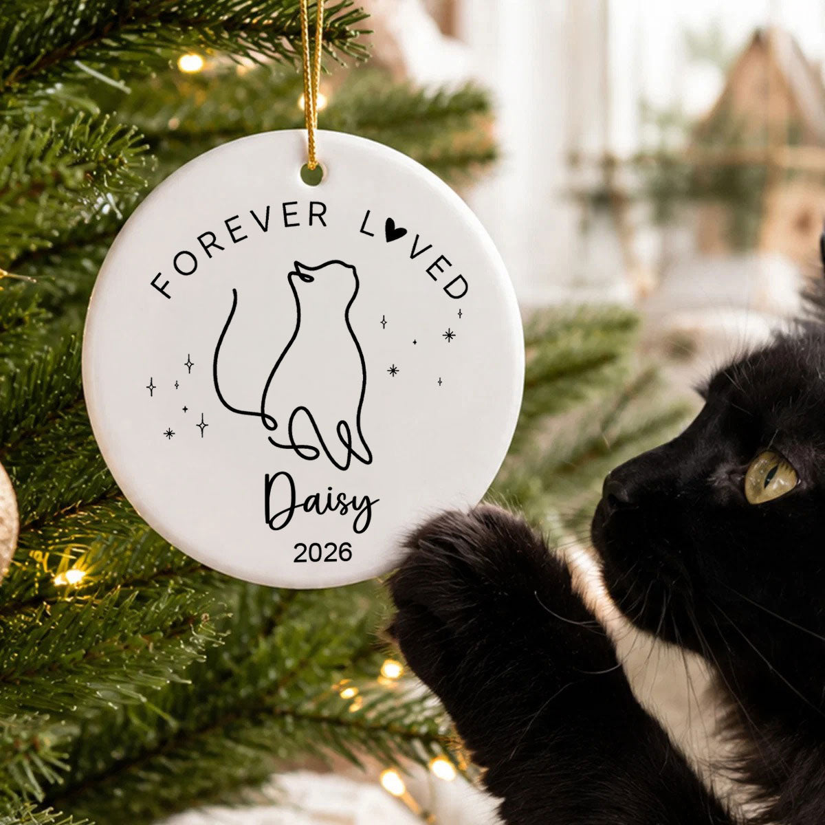 Cat Memorial - Personalized Ceramic Ornament - Cat Loss Gift Cat Memorial Gift Cat Sympathy Gift