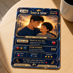 Personalized Dad & Son Card Custom Father s Day Gift for Dad, Anime Trading Card Keepsake, Unique Father Son Collectible 2026