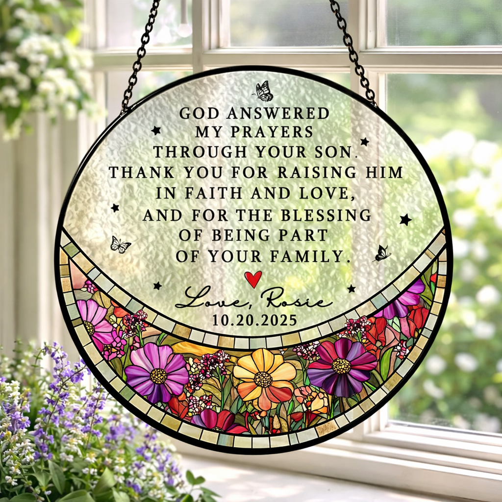 Stained Glass Gift for Mother-in-law, Mother Gift, Wedding gift, Mother of the Groom Gift from Bride, Personalized Gift, Engaged Keepsake