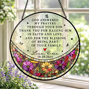 Stained Glass Gift for Mother-in-law, Mother Gift, Wedding gift, Mother of the Groom Gift from Bride, Personalized Gift, Engaged Keepsake