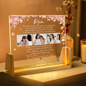 To My Mother On My Wedding Day - Personalized Desk Name Plate - Gift For Mother From Daughter