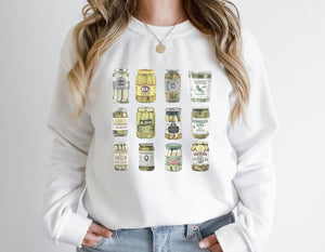 Vintage Canned Pickles Sweatshirt, Canning Season Sweatshirt, Pickle Lovers Sweater, Homemade Pickles Sweater,pickle Jar Crewneck Sweatshirt 1.jpg
