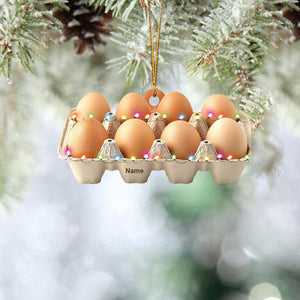 Personalized Egg Tray Christmas Ornament, Eggs Christmas Ornament, Cooking Ornament, Kitchen Ornament Decor, Chef Ornament Gift