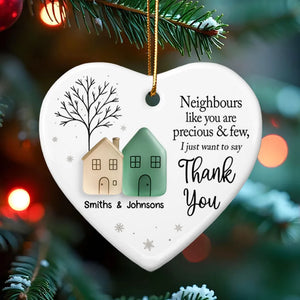 Thank You Neighbors Sea Glass Appreciation Gift - Personalized Ornament - Christmas Thank You Gift
