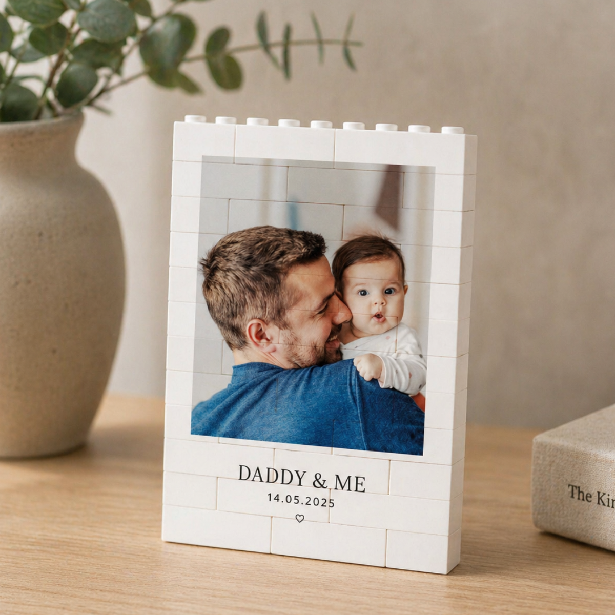 Daddy And Me Photo Keepsake, Personalised Fathers Day Gift, Dad And Baby Keepsake Block, New Dad Birthday Present, Gift For Daddy From Kids