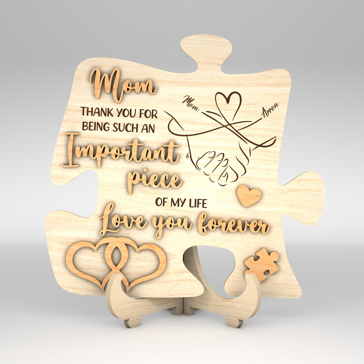Mom & Kid Hold Hands Forever - Personalized Picture Frame - Gift For Mom, Mother's Day Gift
