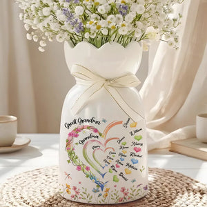 Great Grandma Heart - Personalized Bloom Vase - Gift For Great Grandma, Grandma, Mother's Day Gift