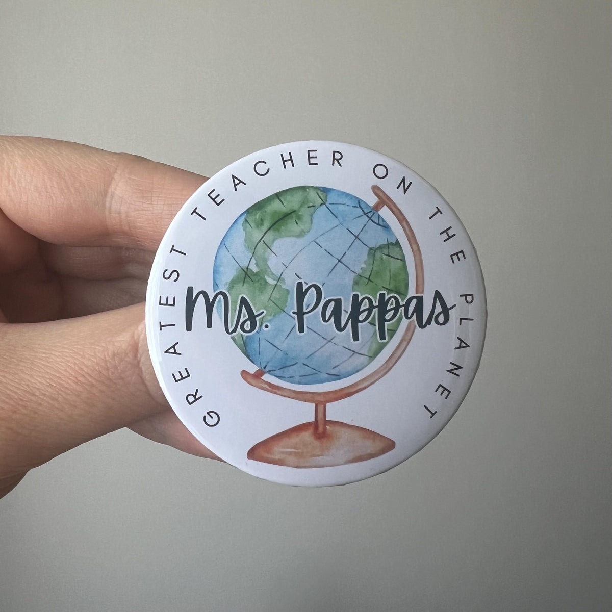 Greatest Teacher on the Planet, Teacher Appreciation Pin Button, School Teacher Gift Pouch, Gift for Teacher, End of the Year,Back to School