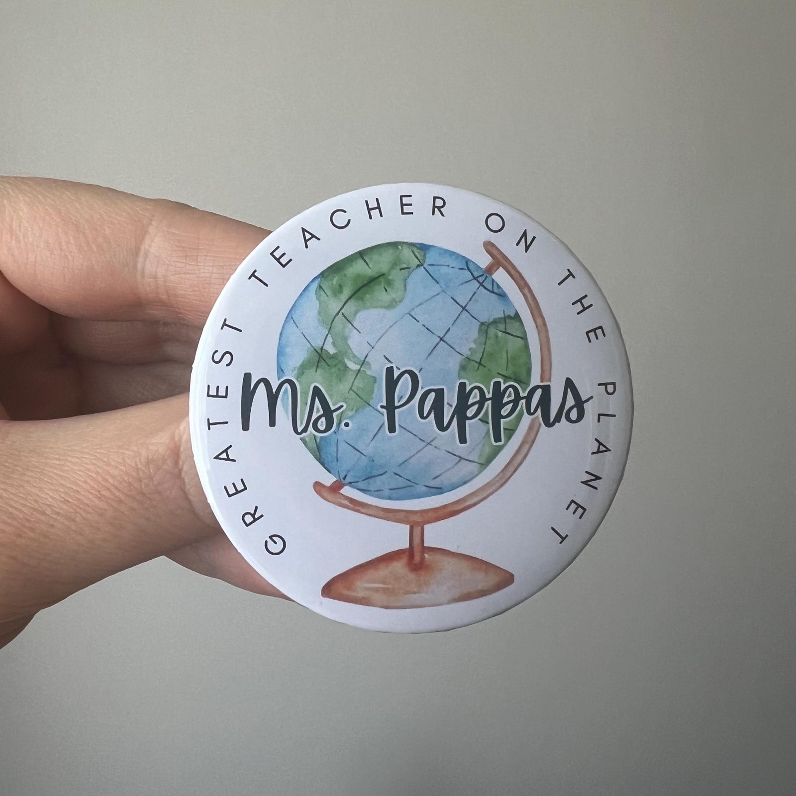 Greatest Teacher on the Planet, Teacher Appreciation Pin Button, School Teacher Gift Pouch, Gift for Teacher, End of the Year,Back to School