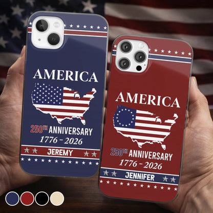 Personalized 250th Anniversary Phonecase - Gifts For Women, Men - Liberty And Justice For All