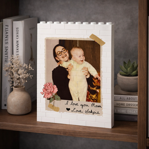 Custom Vintage Photo Building Block, Personalized Photo Mom Building Block, Mother's Day Gifts, Mom Keepsake, Gifts For Mom From Daughter