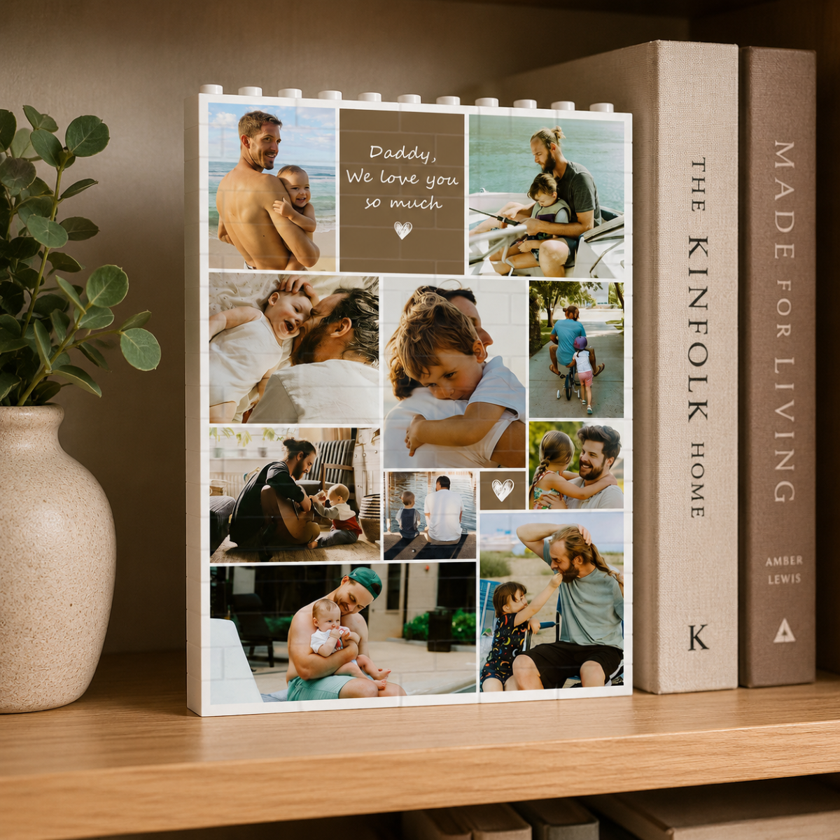 Custom Photo Collage Dad And Kids Building Blocks, Gift for Dad, Best Dad Gift, Fathers Day Picture Collage, Gift For Husband, Birthday Gift