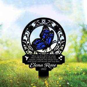 Personalized Memorial Stake Metal, Butterfly Memorial Stake, In Loving Memorial, Remembrance Stake, Sympathy Gift, Mother's Day Gift
