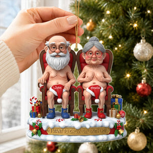 Naughty Old Couple Christmas Ornament - Personalized Gifts For Couple