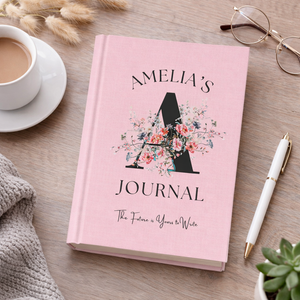 Personalized Floral Journal, Custom Monogram Name Notebook, Teen Girl Birthday Gift from Parents, Niece Keepsake Book, Initial Journal