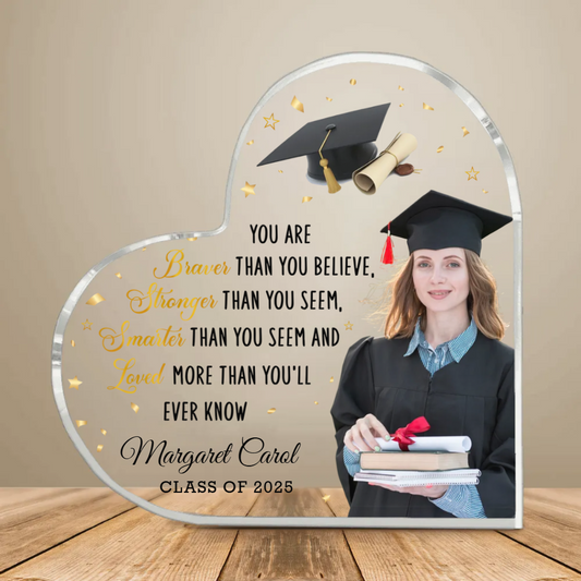 Personalized Graduation Heart Acrylic Plaque, Graduation Gift For Her, Him, College Graduation Gift, High School Graduation Gift