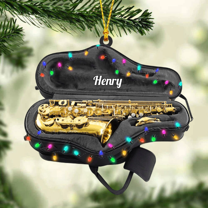 Saxophone Personalized Christmas Ornament, Gift For Saxophonist