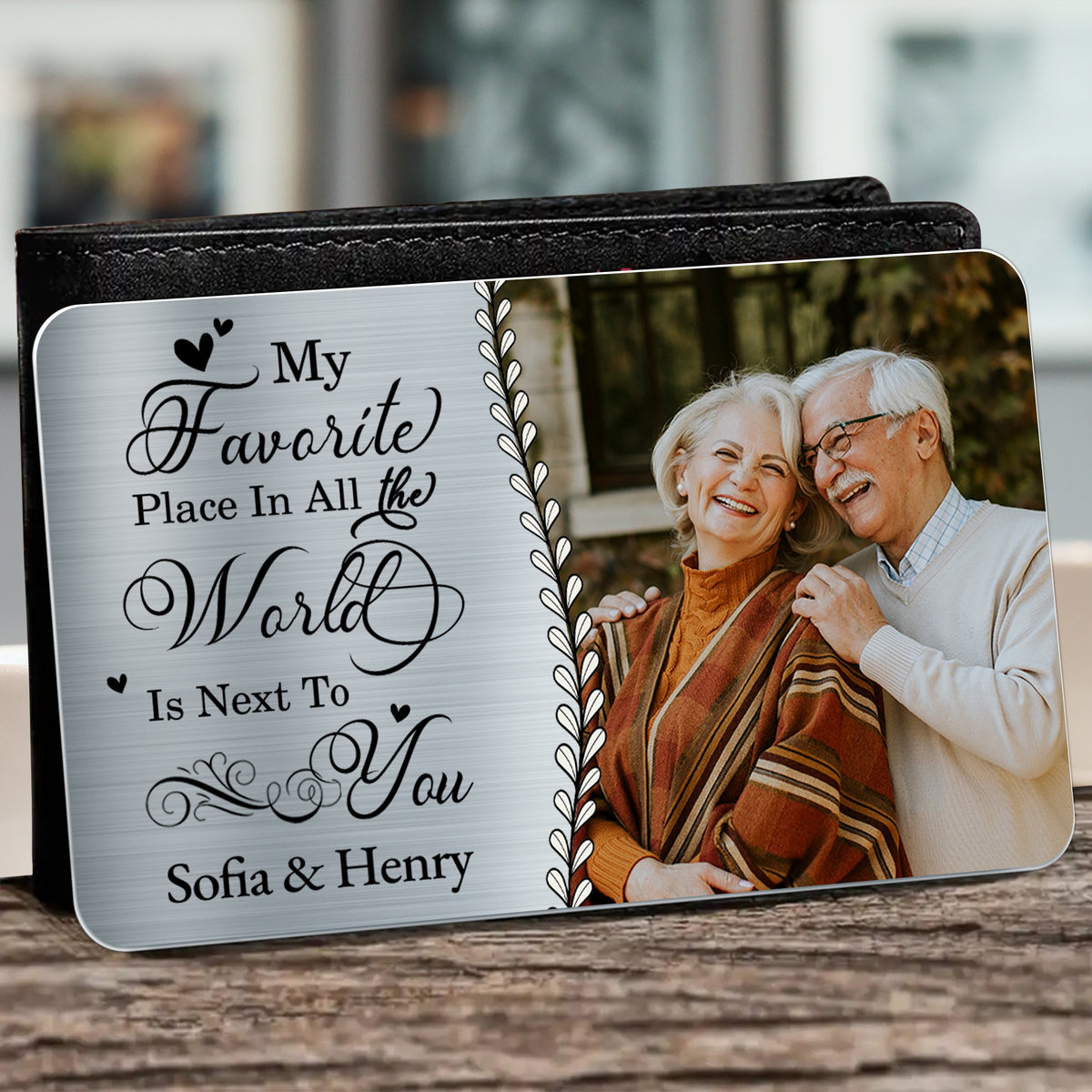 My Favorite Place In All The World - Personalized Wallet Insert Card - Valentine's Day Gift For Couple