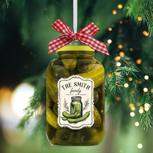 Custom Family Name Ornament, Family Ornament 2025, Family Pickle Ornament, Christmas Pickle Ornament, Funny Family Ornament, Family Keepsake