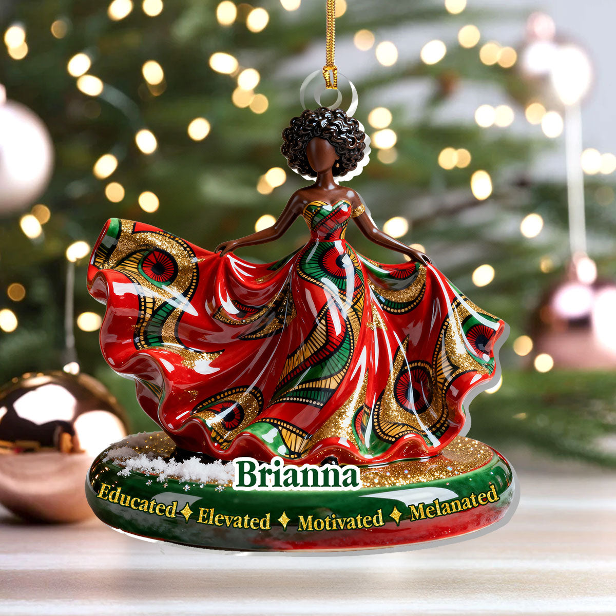 God Says I Am - Personalized Acrylic Ornament - Christian Gift For Black Girl, Christmas Gift