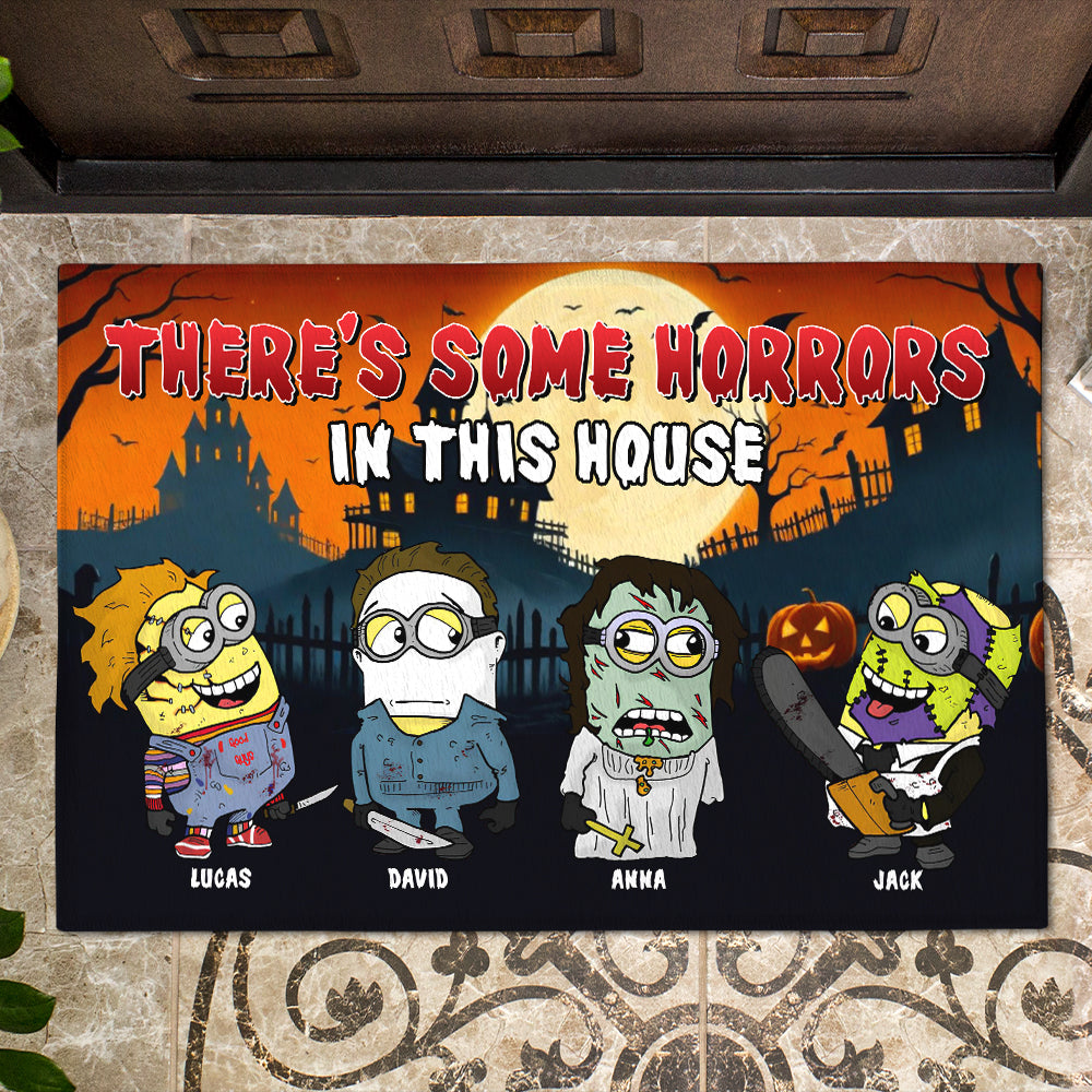 There's Some Horrors In This House - Personalized Doormat - Halloween Gift For Family