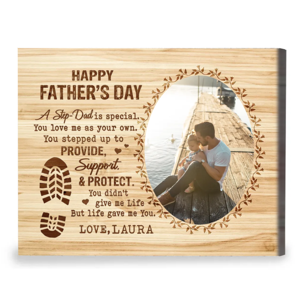 A Step Dad Is Special - Personalized Canvas - Gift For Step Dad, Bonus Dad, Father's Day, Birthday Gift