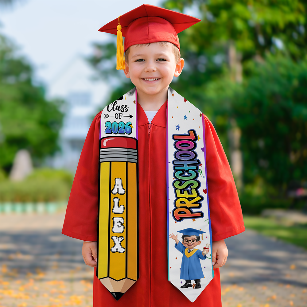 Preschool Kindergarten Graduation - Personalized Kid Graduation Stole - Graduation Gift For Kid