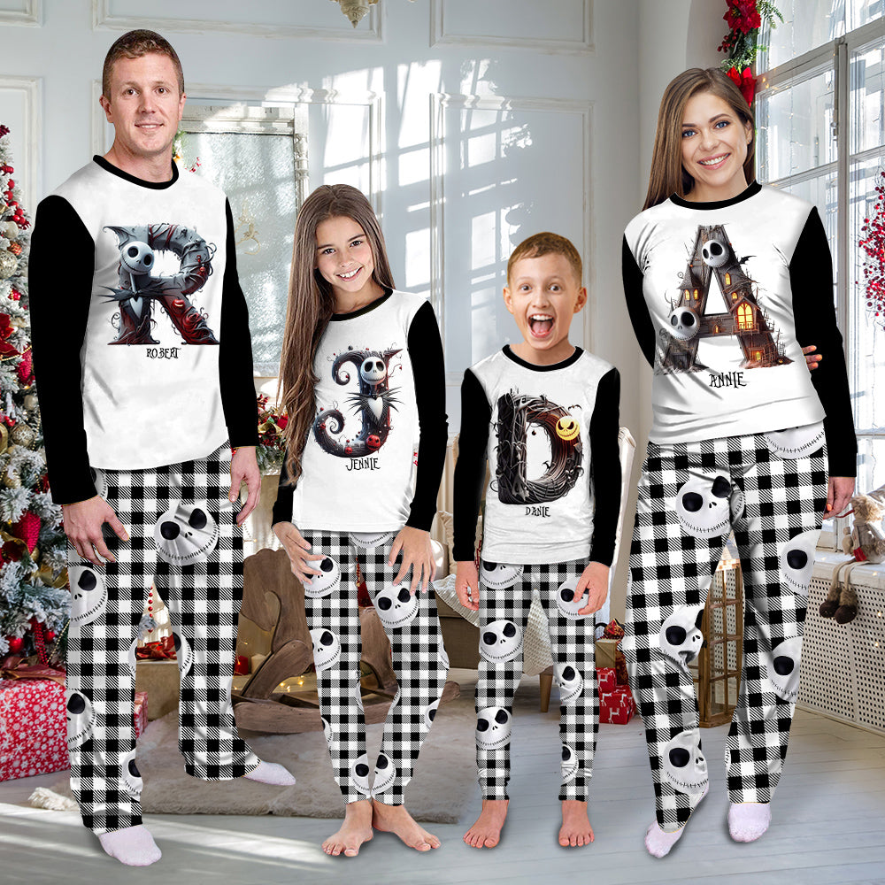 Christmas Nightmare Alphabet - Personalized Pyjamas - Gifts For Family Love Movie, Christmas Pajamas