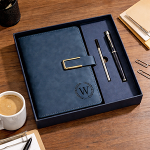 Custom Leather Journal Set with Pen, Personalized Notebook, Graduation Gift