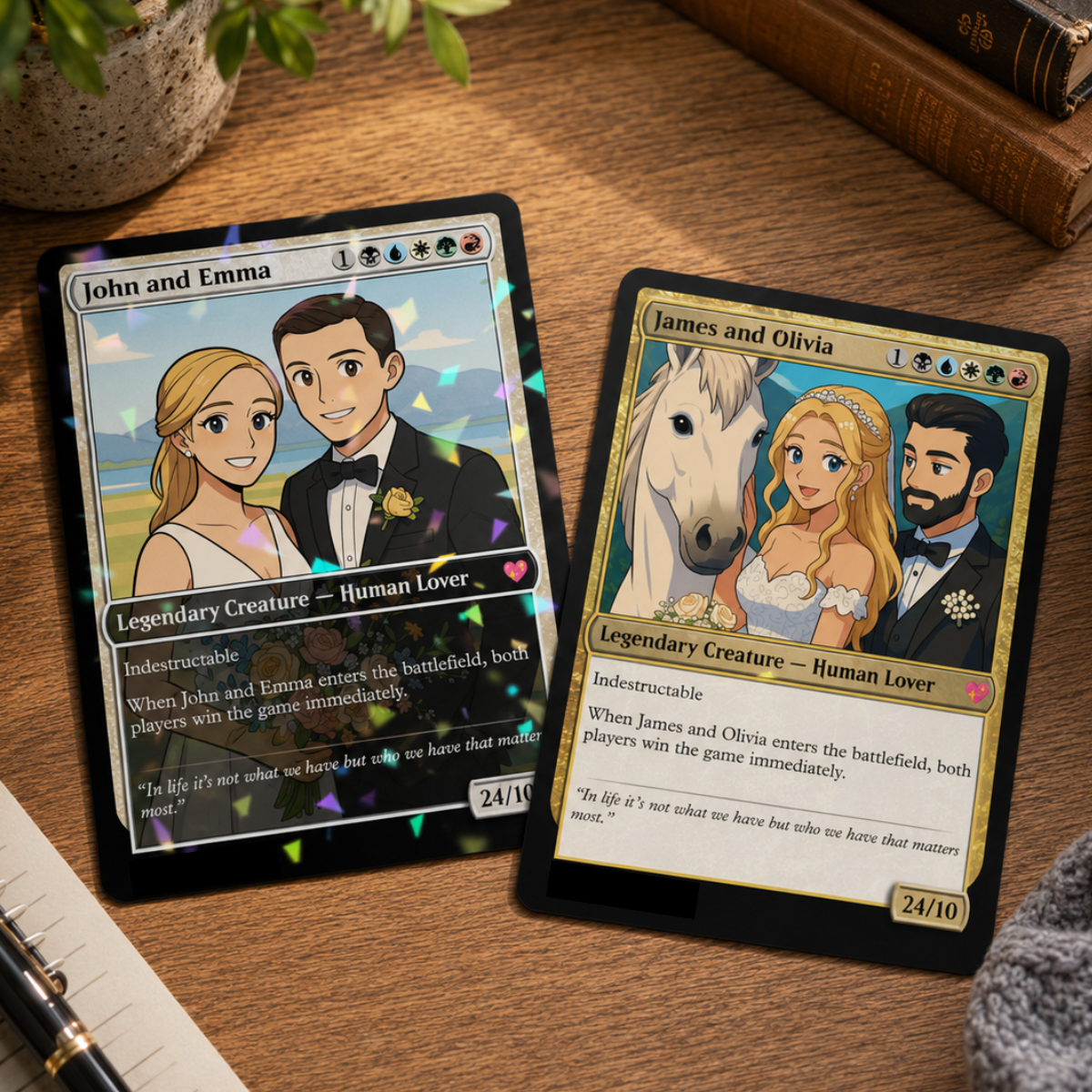 Personalized MTG Card, Custom Magic Card, Unique Wedding Anniversary Gift, Couple Gifts, Gift for Him Her, Birthday Gift